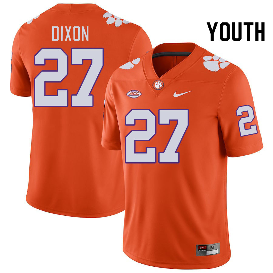 Youth #27 Noah Dixon Clemson Tigers College Football Jerseys Stitched-Orange